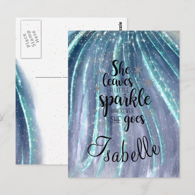She Leaves A Little Sparkle Luxury Personalized  Postcard (Front/Back)
