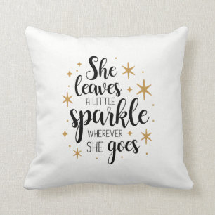 She Leaves A Little Sparkle Red Love Cushion