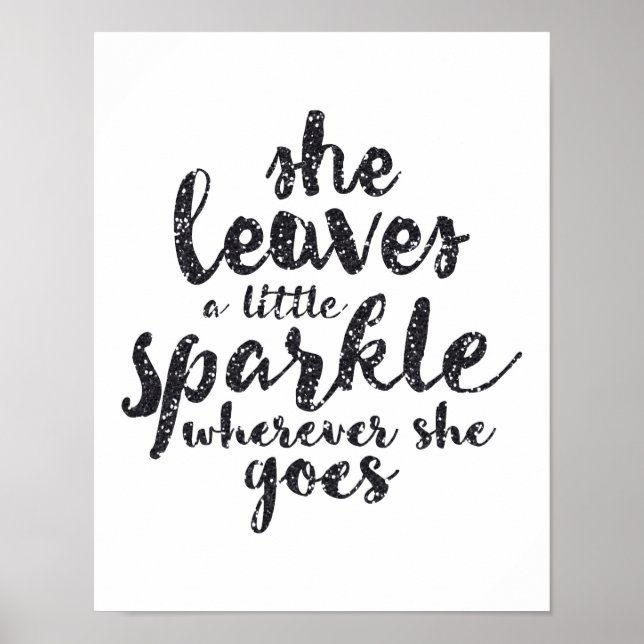 She Leaves a Little Sparkle - White Poster (Front)