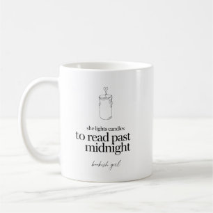 She Lights Candles To Read Past Midnight Bookish C Coffee Mug