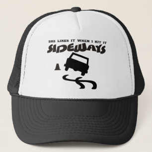 she likes it sideways DRIFTwith CAR 2 Trucker Hat