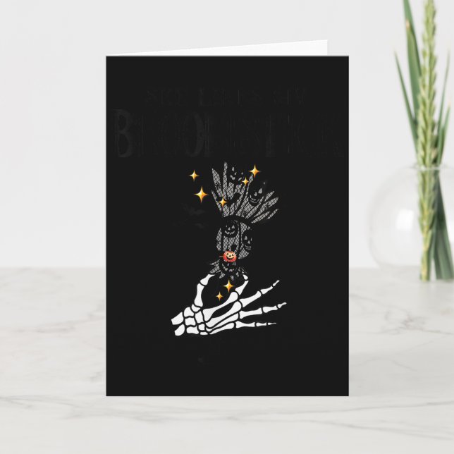 She Likes My Broomstick I Like Her Pumpkins Couple Card (Front)