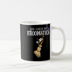 She Likes My Broomstick I Love Her Pumpkins Couple Coffee Mug