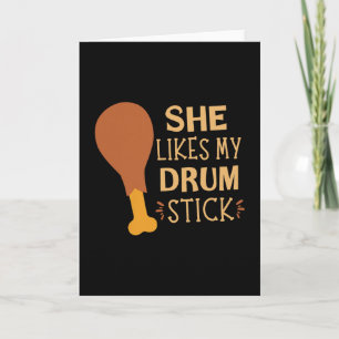 She Likes My Drum Stick Funny Couple Matching Than Card