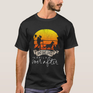 She Lived Happily Ever After Camping Hiking Dog Lo T-Shirt