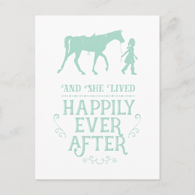 She Lived Happily Ever After Equestrian Horse Postcard (Front)