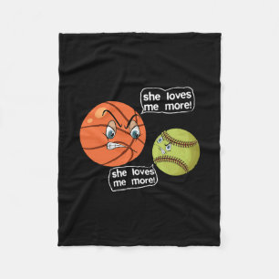 She Love Me More Softll Sketll Fleece Blanket