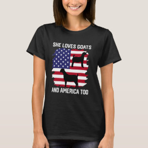 she loves boer goats and america too , boer goat s T-Shirt