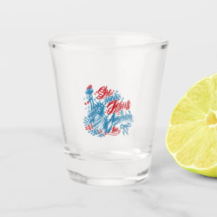 She Loves Jesus and America Too 4th of July Christ Shot Glass