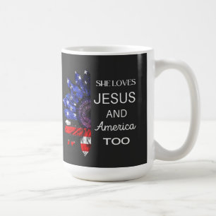  She Loves Jesus and America Too Coffee Mug