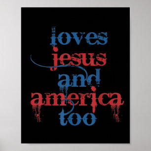 She Loves Jesus And America Too Retro 4th Of July Poster