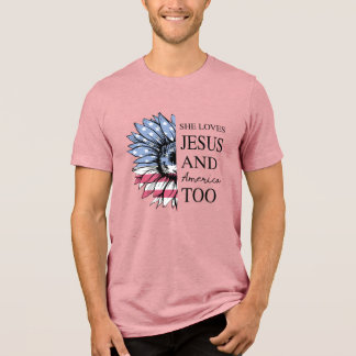 She Loves Jesus and American Too 4th of July Tri-Blend Shirt