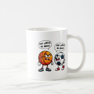 She Loves Me More Bysketbyll Soccer For Women Coffee Mug