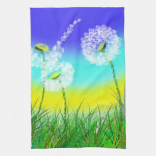 She Loves Me Not Daisy Painting, Tea Towel