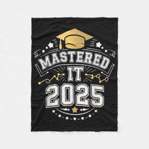She Mastered It 2025 Masters Degree Graduation Gif Fleece Blanket