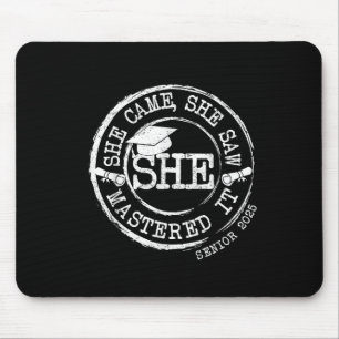 She Mastered It Masters Degree Graduation Retro Cl Mouse Pad
