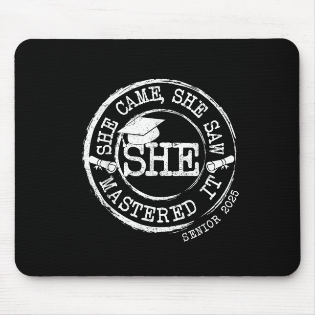 She Mastered It Masters Degree Graduation Retro Cl Mouse Pad (Front)