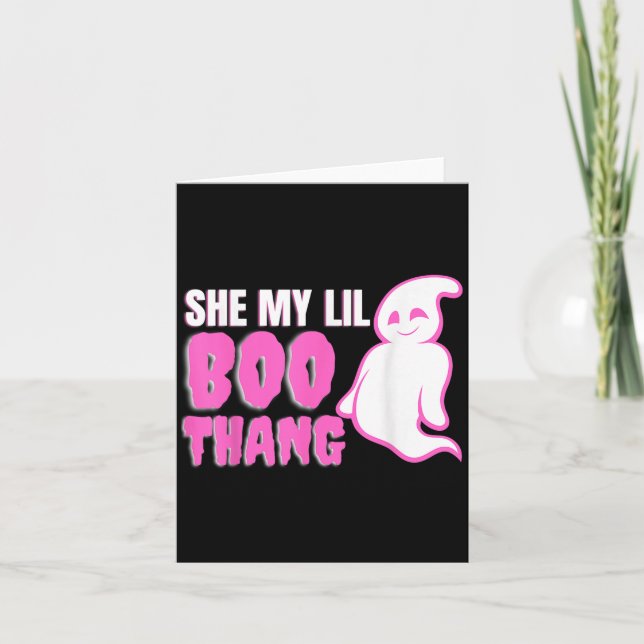 She My Lil Boo Thang Funny Halloween  Card (Front)