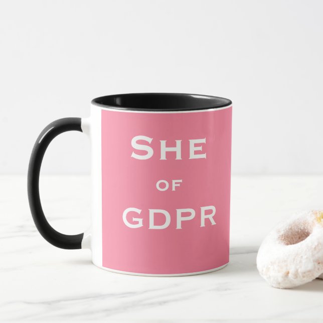 She of GDPR Funny Female Data Protection Nickname Mug (With Donut)
