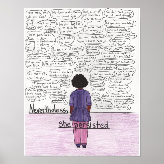 She Persisted (Black) 11x14 Poster (Front)