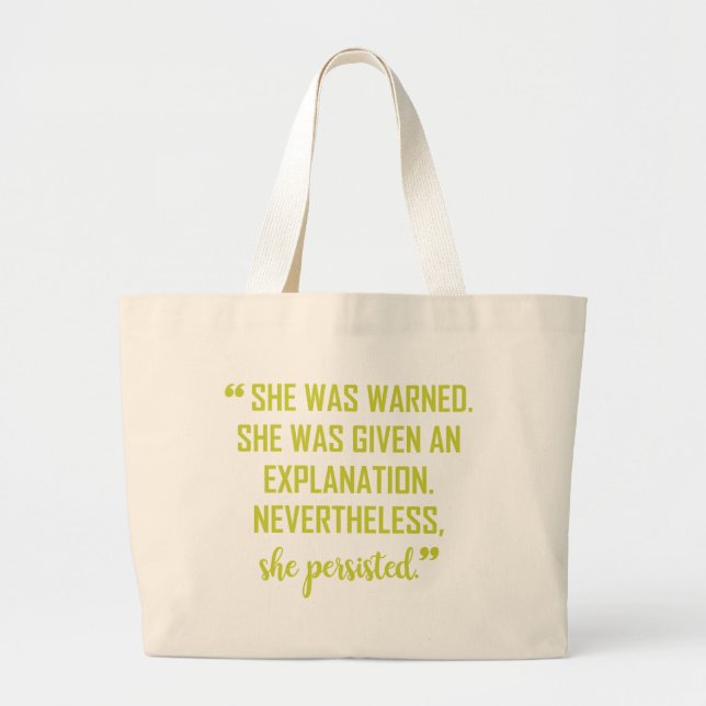 SHE PERSISTED! LARGE TOTE BAG (Front)