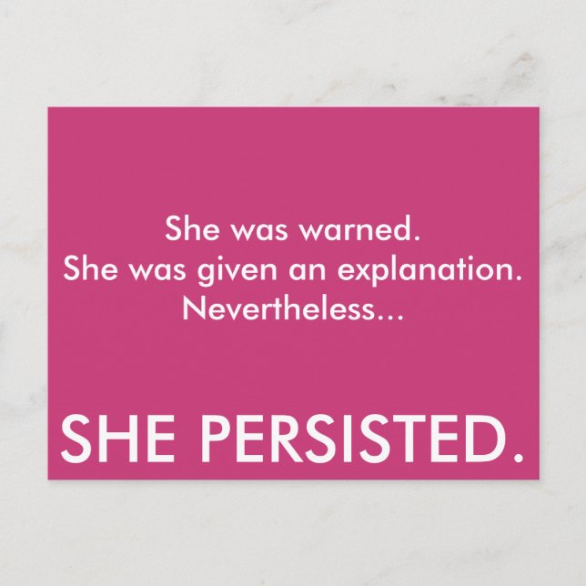 She persisted. postcard (Front)