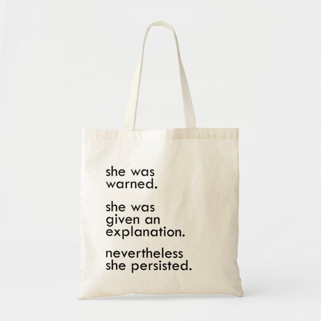 she persisted tote bag (Front)