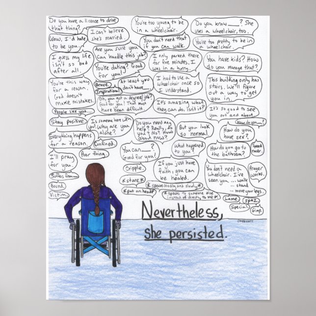 She Persisted (Wheelchair) 11x14 Poster (Front)