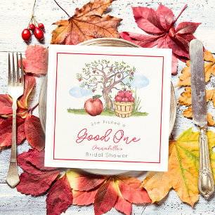 She Picked a Good One Apple Tree Bridal Shower Napkin