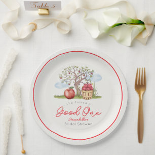 She Picked a Good One Apple Tree Bridal Shower Paper Plate