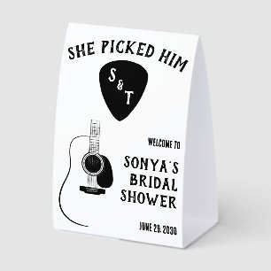 She Picked Him! Guitar Bridal Shower Welcome Sign