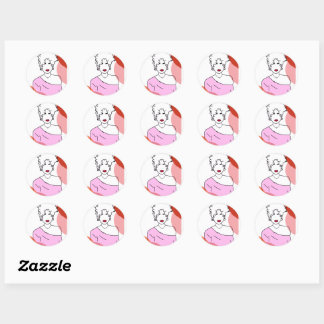 She - pink classic round sticker
