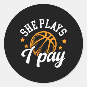 She Plays I Pay Sketll Dad Of A Sketll Player Fath Classic Round Sticker