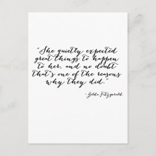 She quietly expected great things postcard