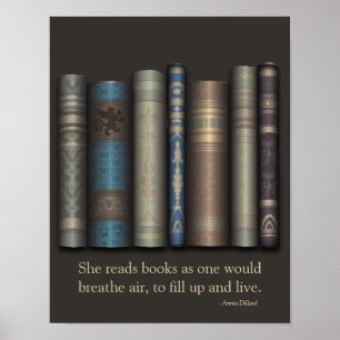 She Reads Books To Live Book Lover Poster