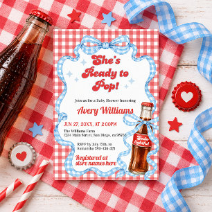 She Ready Pop Soda Baby Shower Boy Invitation