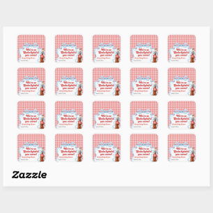 She Ready Pop Soda Baby Shower Boy Square Sticker