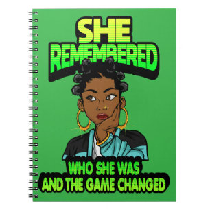 She remembered who she was and the game changed notebook