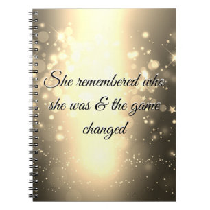 She remembered who she was and the game changed notebook