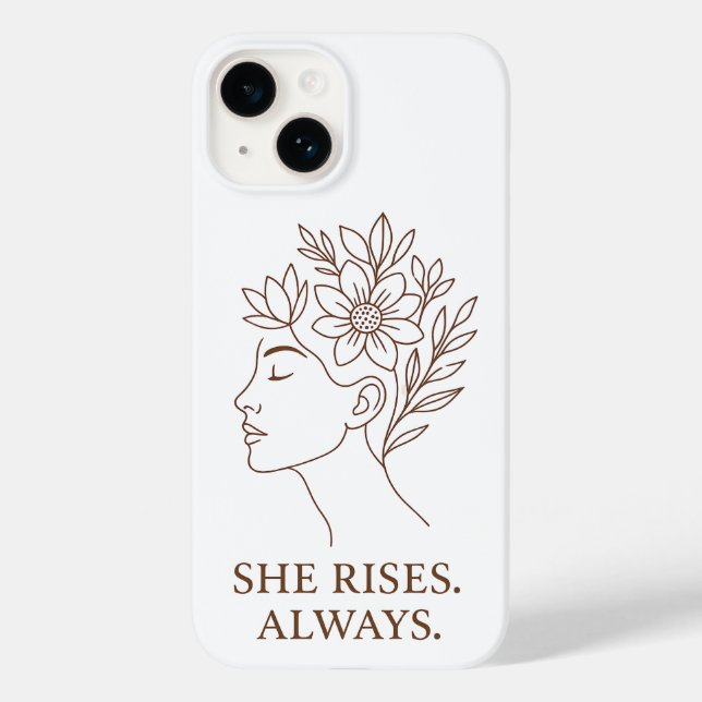 She Rises. Always — Minimalist Empowerment Design Case-Mate iPhone Case (Back)