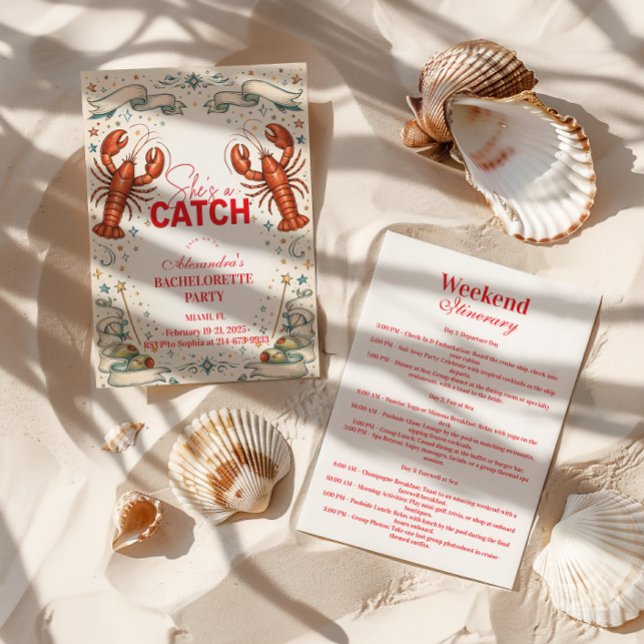 She’s a Catch Nautical Bachelorette Invitation (Creator Uploaded)