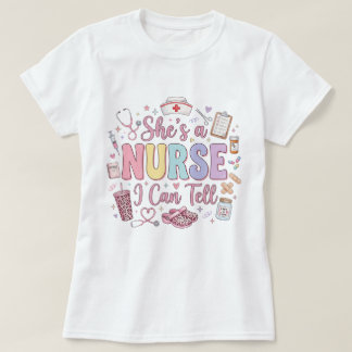 She’s a Nurse I Can Tell PNG, Retro RN Nurse Shirt
