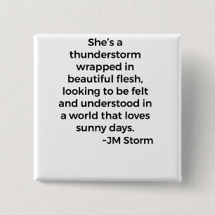 She’s A Thunderstorm 15 Cm Square Badge