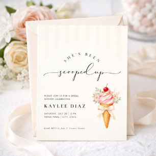 She’s Been Scooped Up Ice Cream Bridal Shower Invitation
