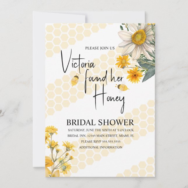 She’s Found Her Honey Bee Wedding Bridal Shower Invitation (Front)