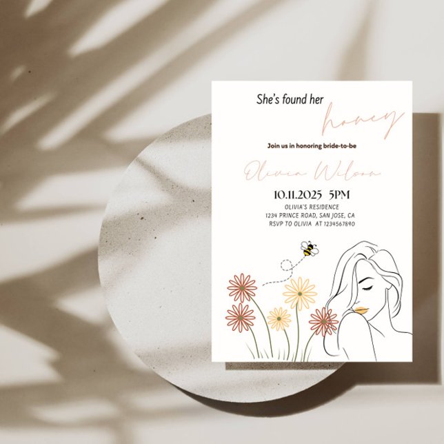 She’s Found Her Honey Bridal Shower Party Invitation (Creator Uploaded)