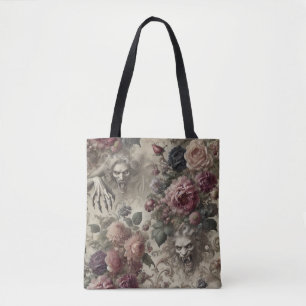 She’s Got Claws – Gothic Floral Grotesque Tote Bag