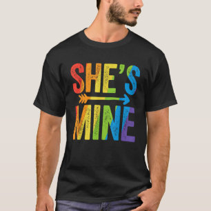 She s Mine Lesbian Pride T Shirt LGBT Bride Weddin