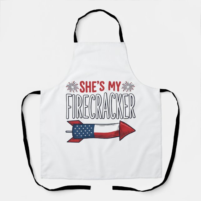 She’s My Firecracker Patriotic Couple Design_1 Apron (Front)