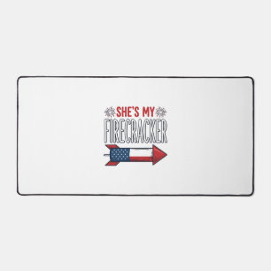 She’s My Firecracker Patriotic Couple Design_1 Desk Mat